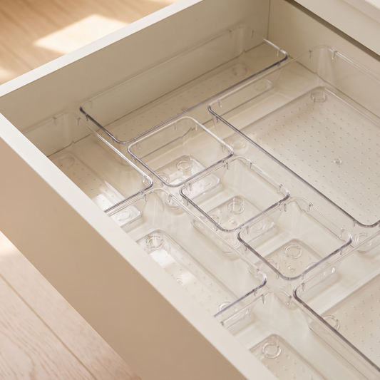 7pc Clear Drawer Organizer Set detail image