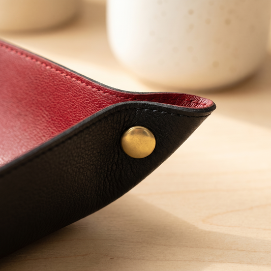 Folding Leather Catchall Tray detail image