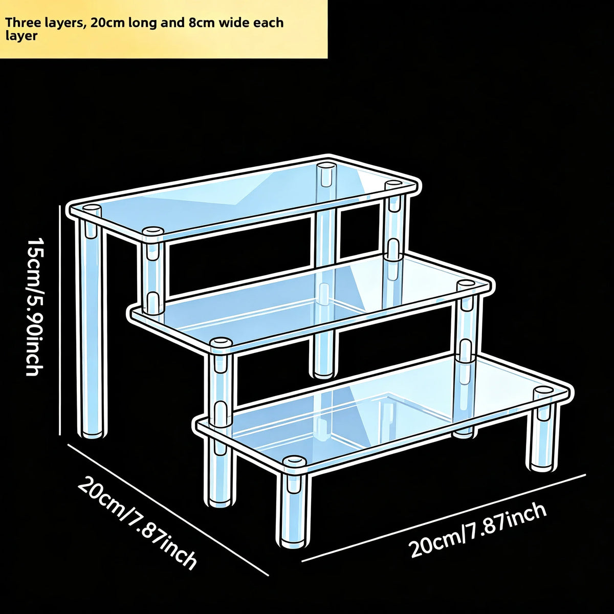 3-Tier Acrylic Display Riser