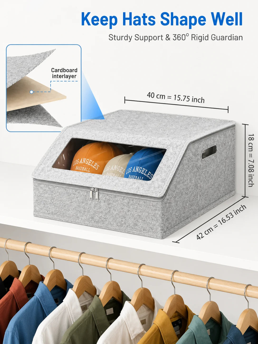 24-Hat Clear Cap Storage Box