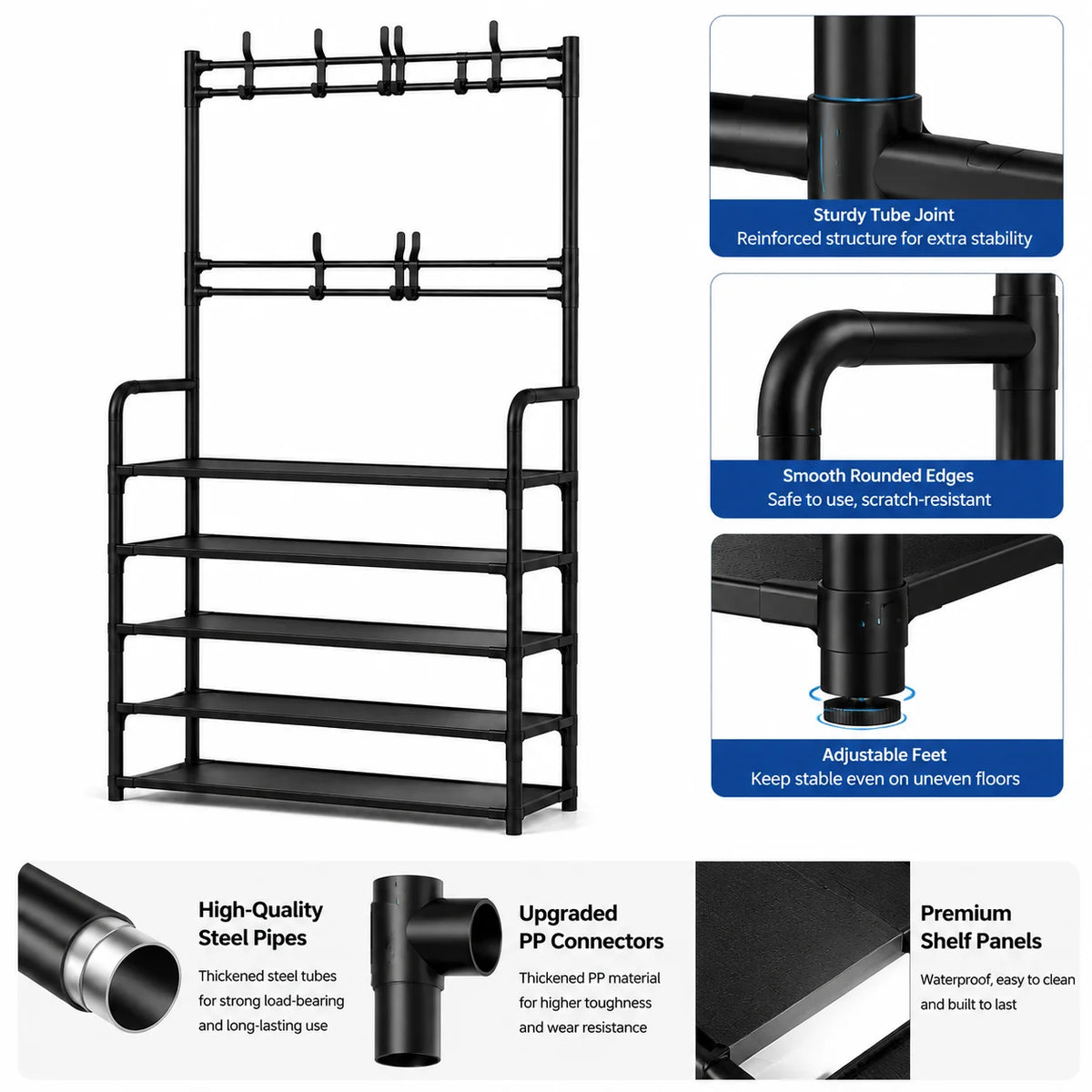 4-in-1 Folding Entryway Organizer