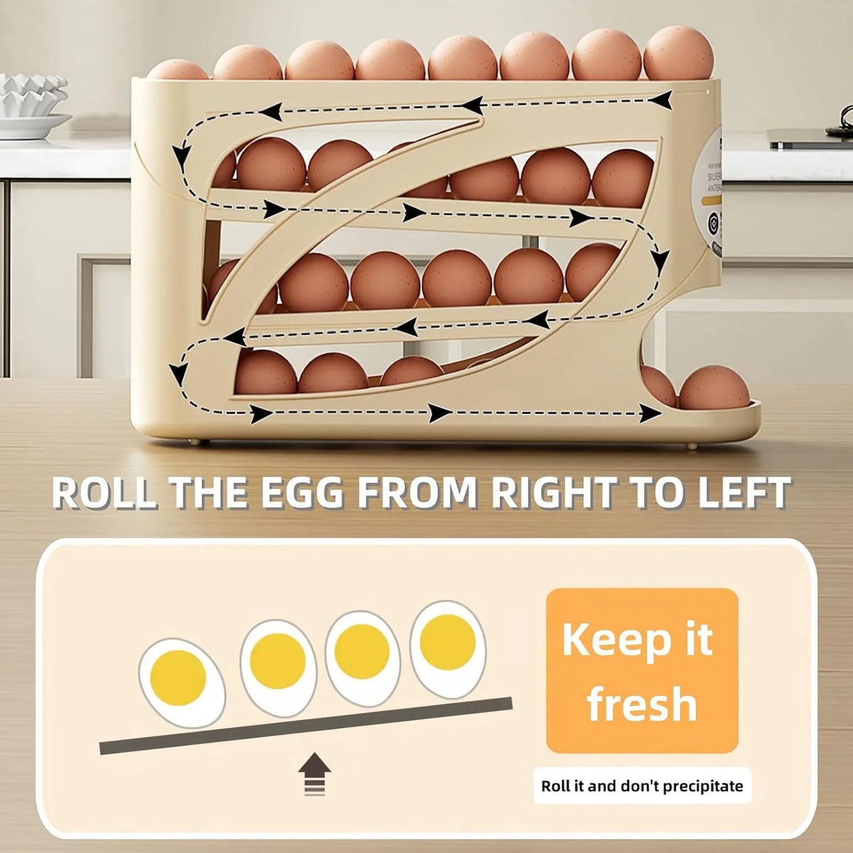 4-Tier Rolling Egg Dispenser