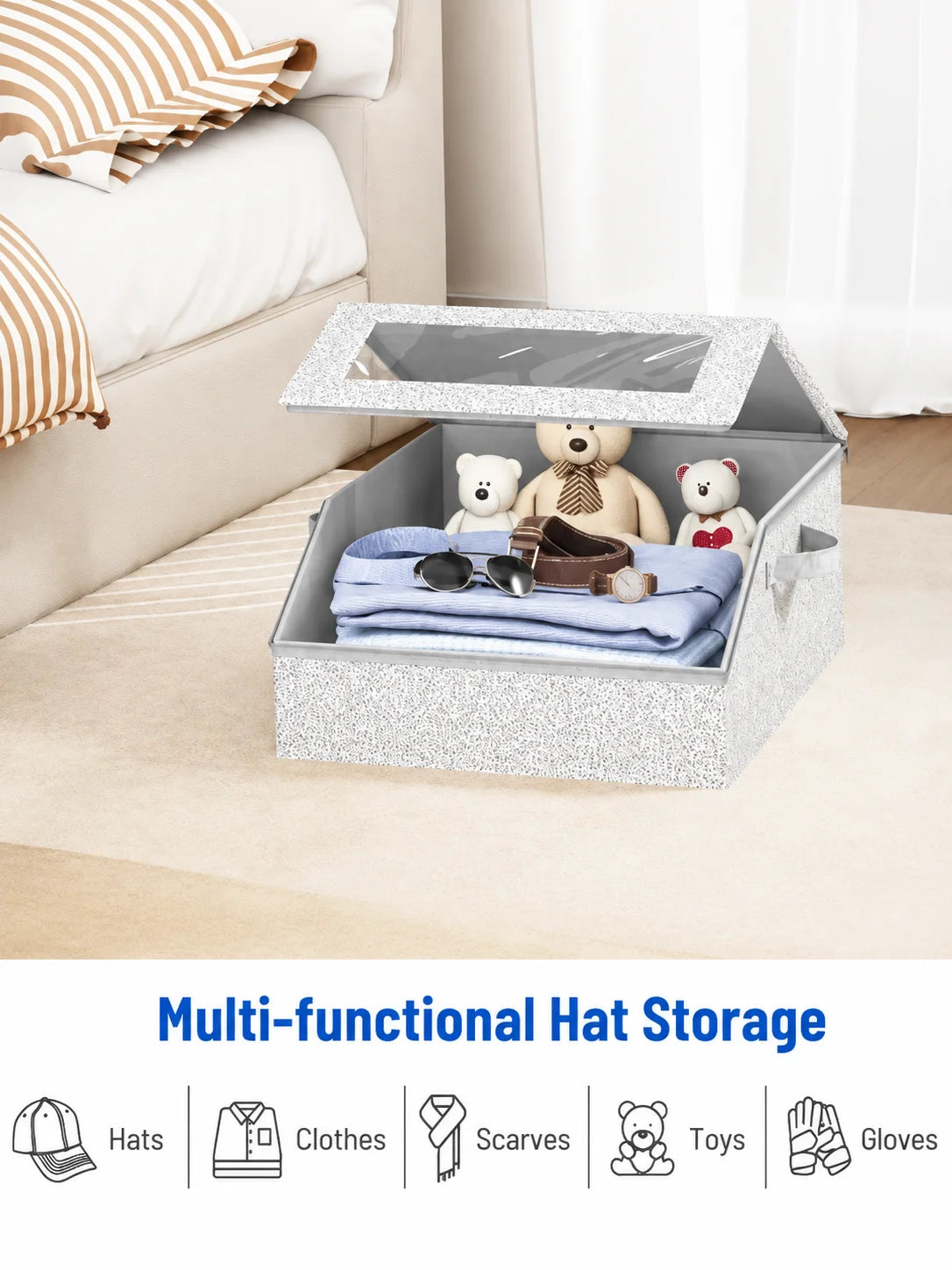 24-Hat Clear Cap Storage Box