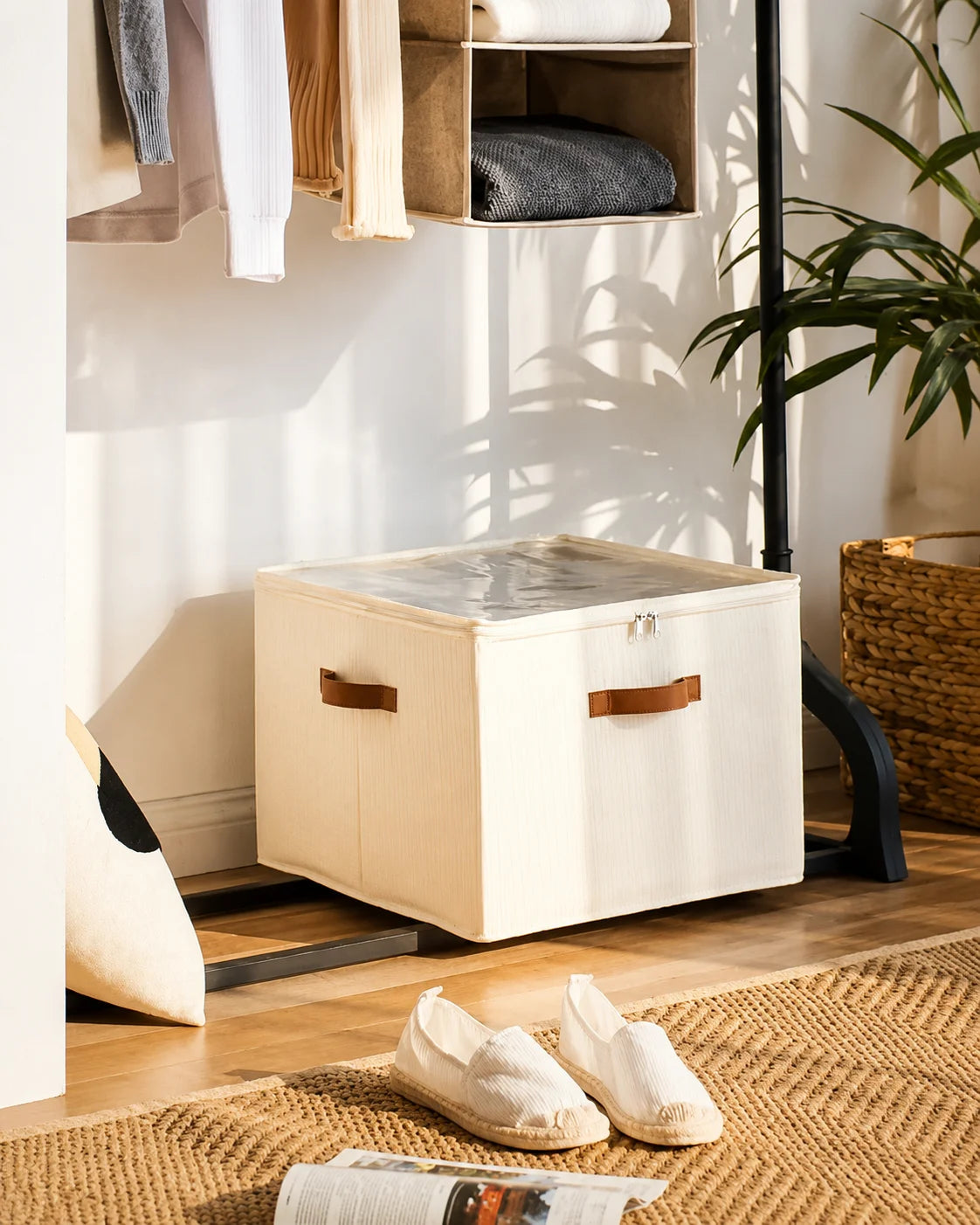 Zippered Fabric Shoe Storage Box