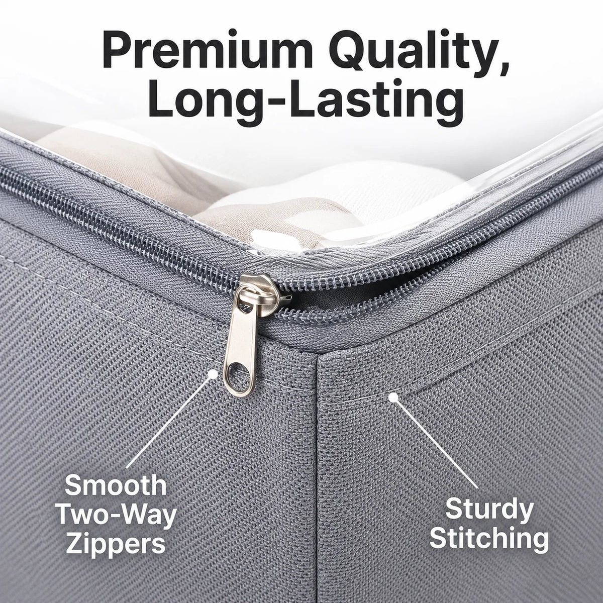 Zippered Fabric Shoe Storage Box