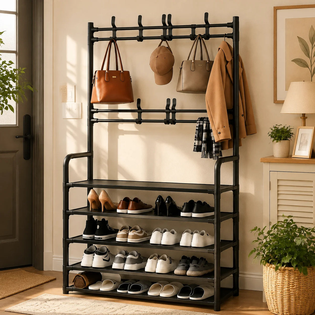 4-in-1 Folding Entryway Organizer