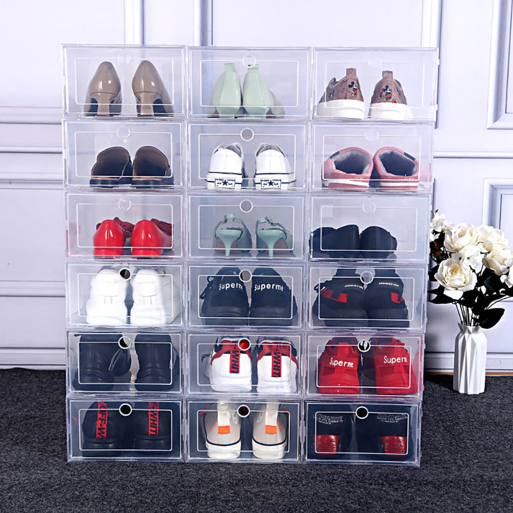 6pc Stackable Clear Shoe Boxes