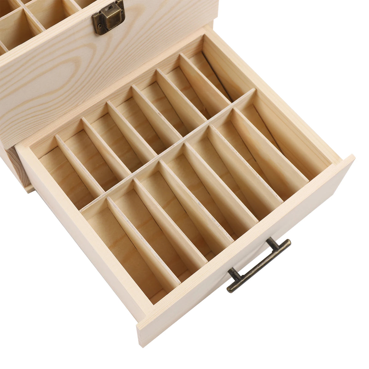 59-Slot Wooden Oil Storage Box
