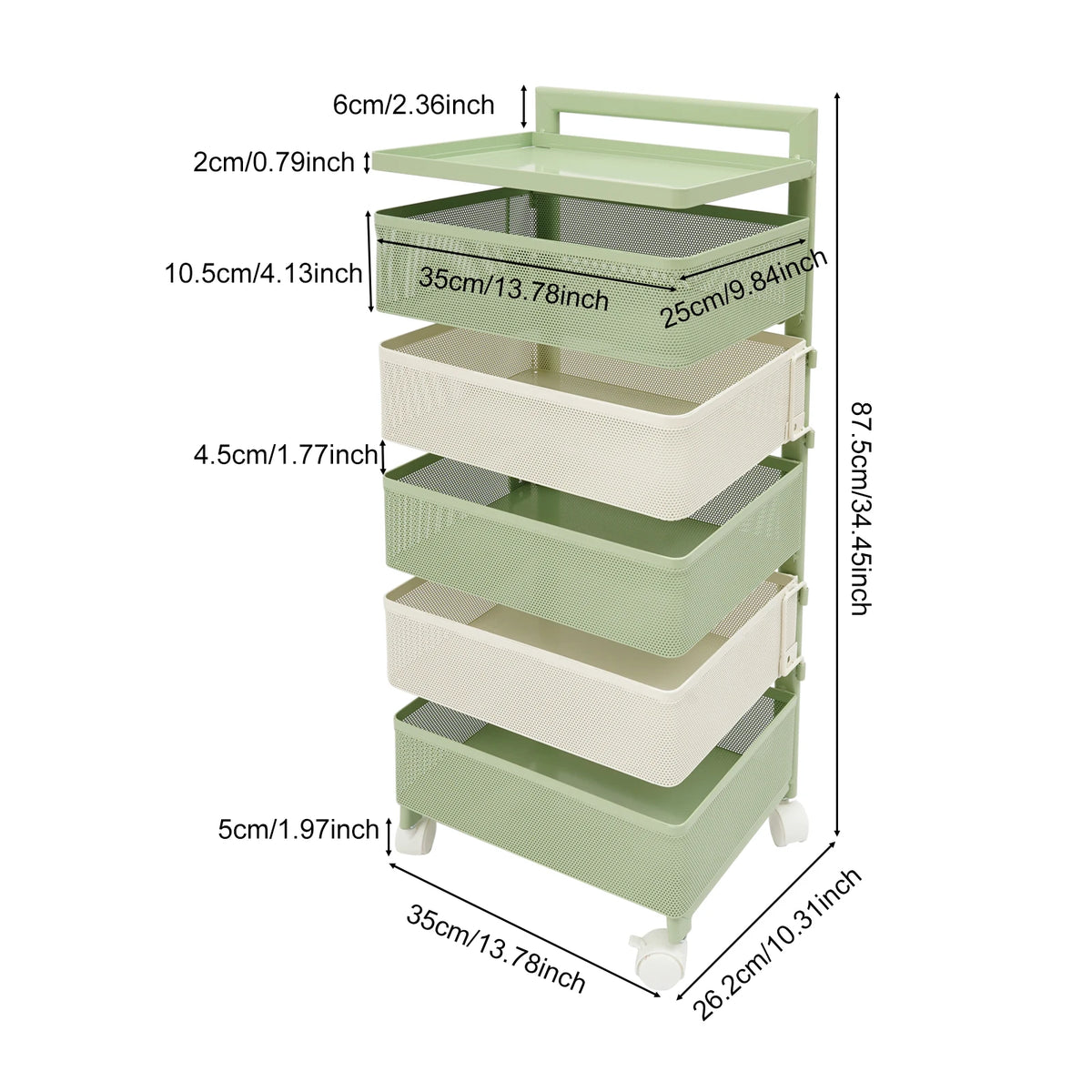 Rotating Pantry Basket Trolley