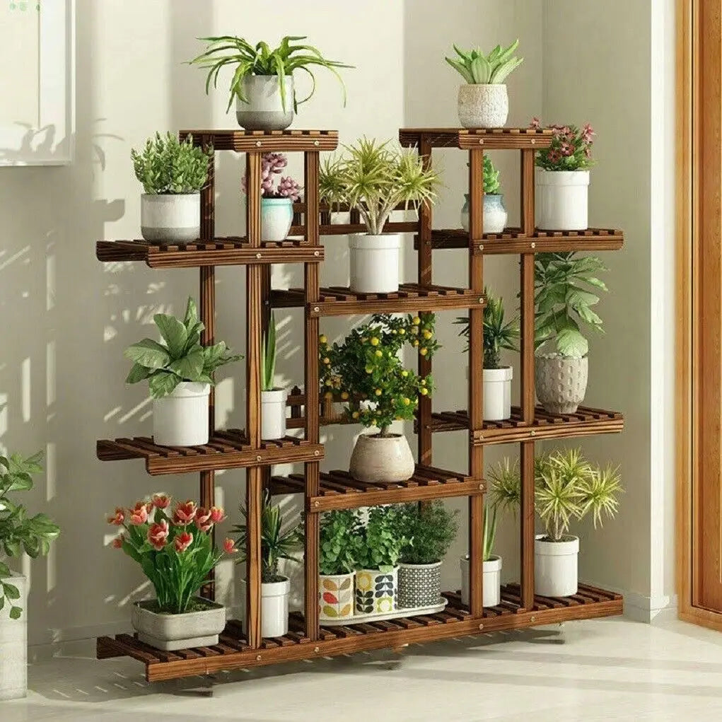 Multi-Tier Wooden Plant Stand