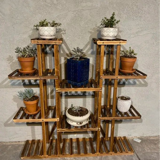 Multi-Tier Wooden Plant Stand