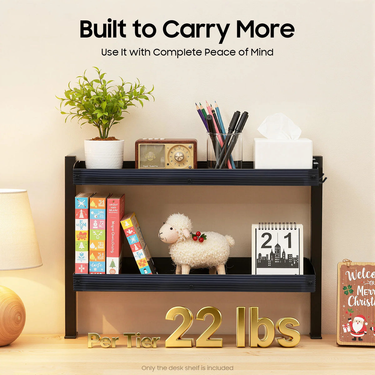 Clamp-On Standing Desk Shelf