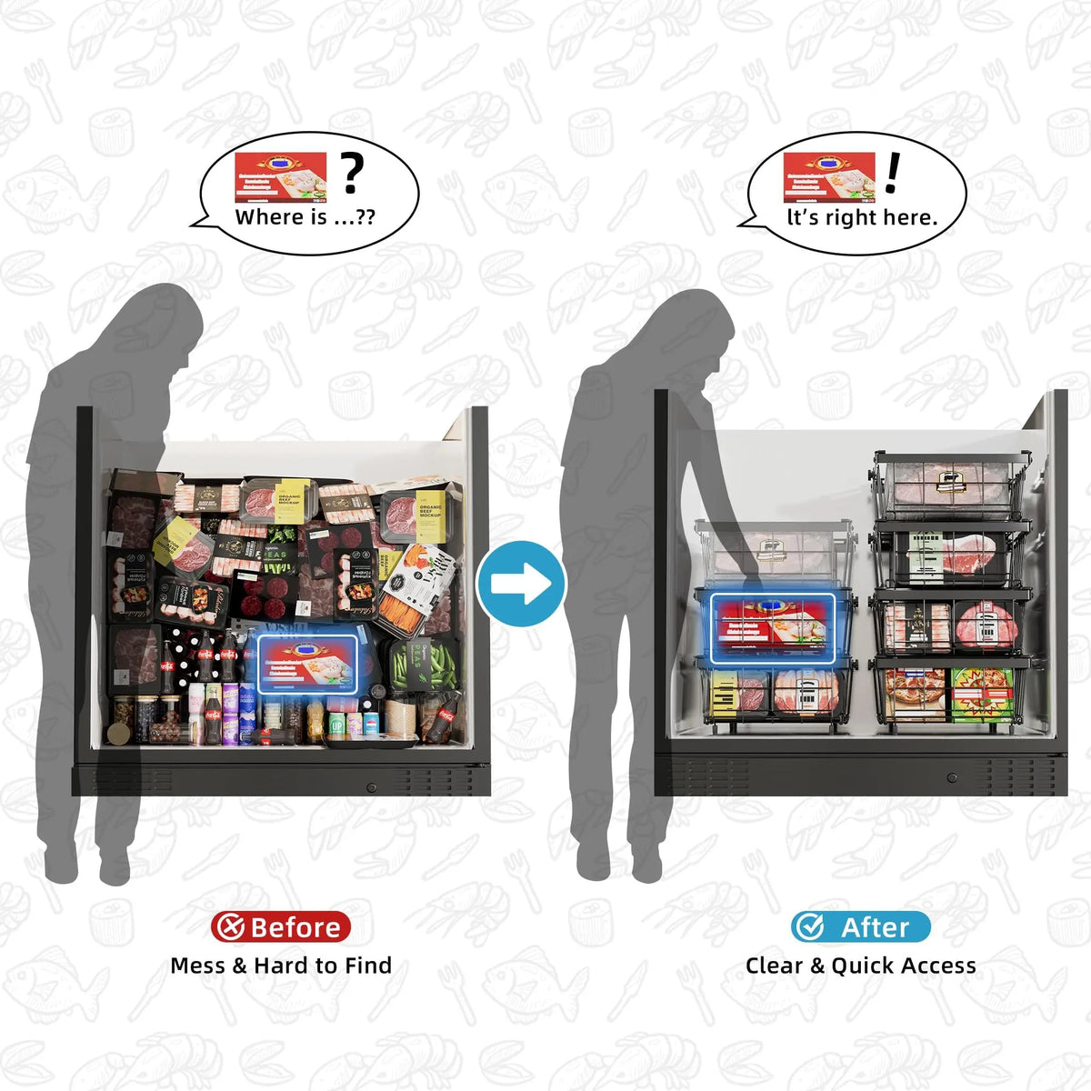 Expandable Freezer Wire Baskets
