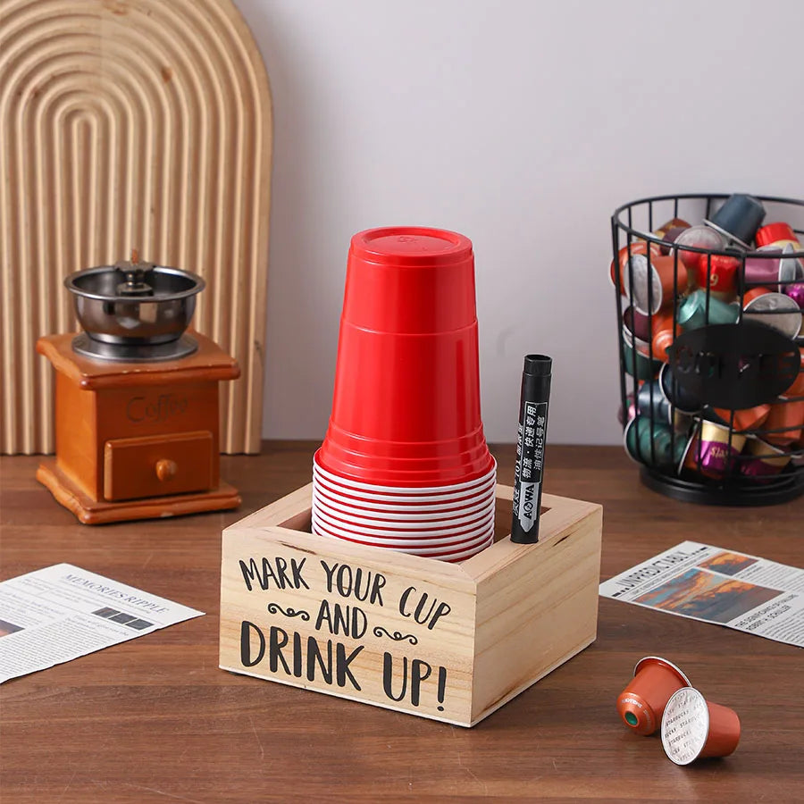Wooden Party Cup Dispenser
