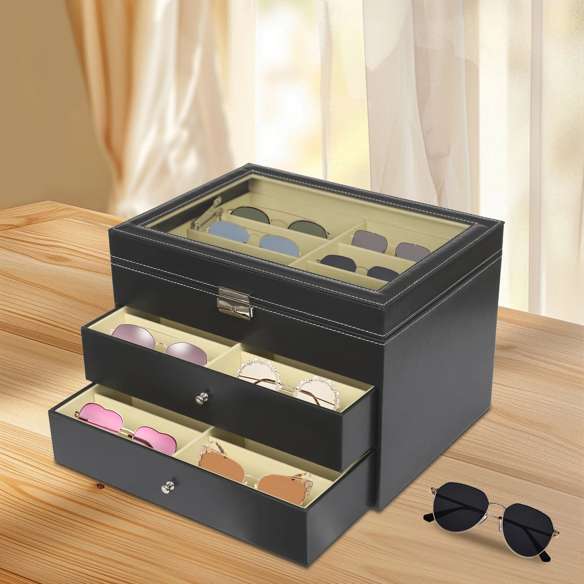 24-Slot Sunglasses Display Case