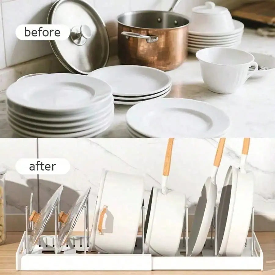 Pull-Out Pot Lid Organizer Rack