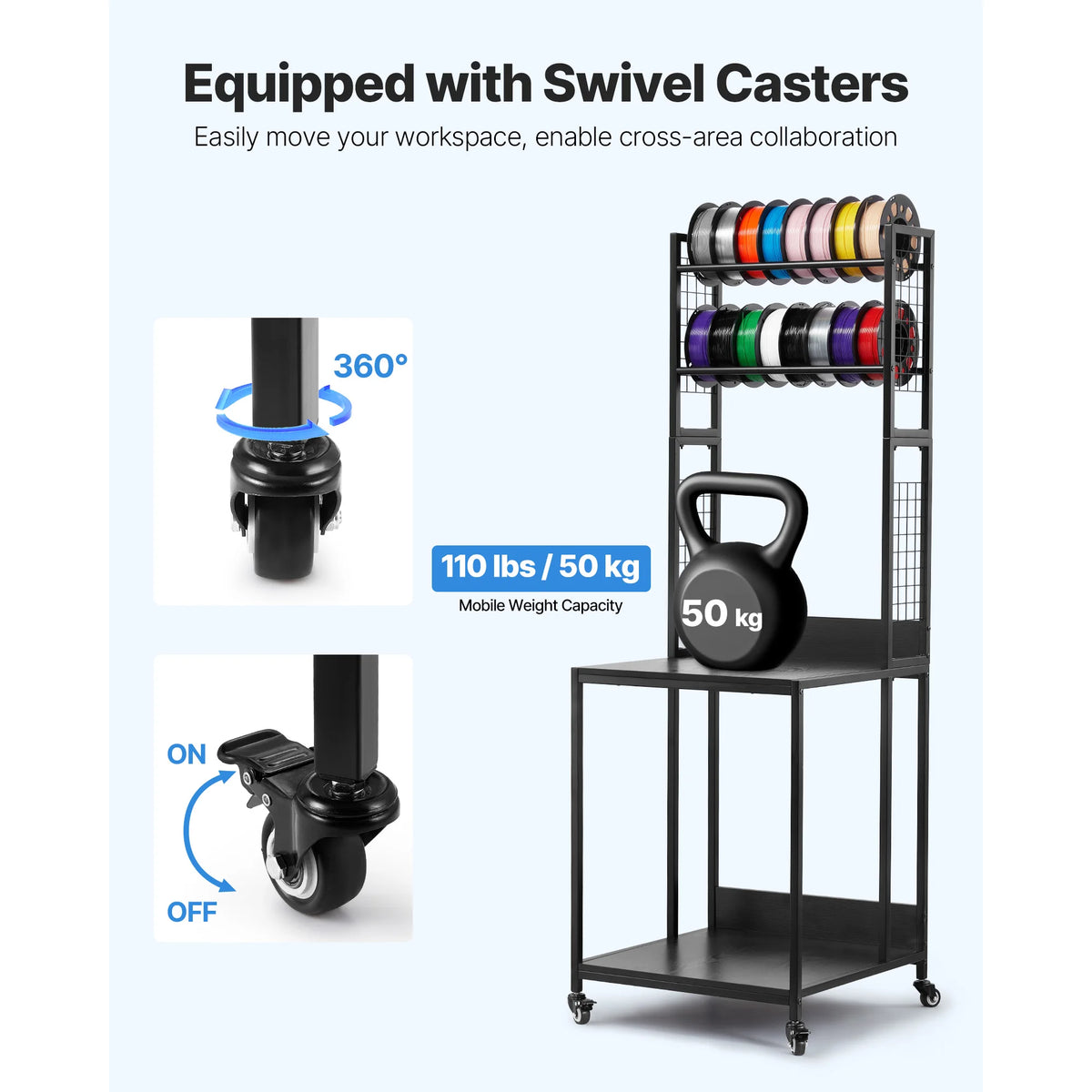 4-Tier 3D Filament Storage Cart