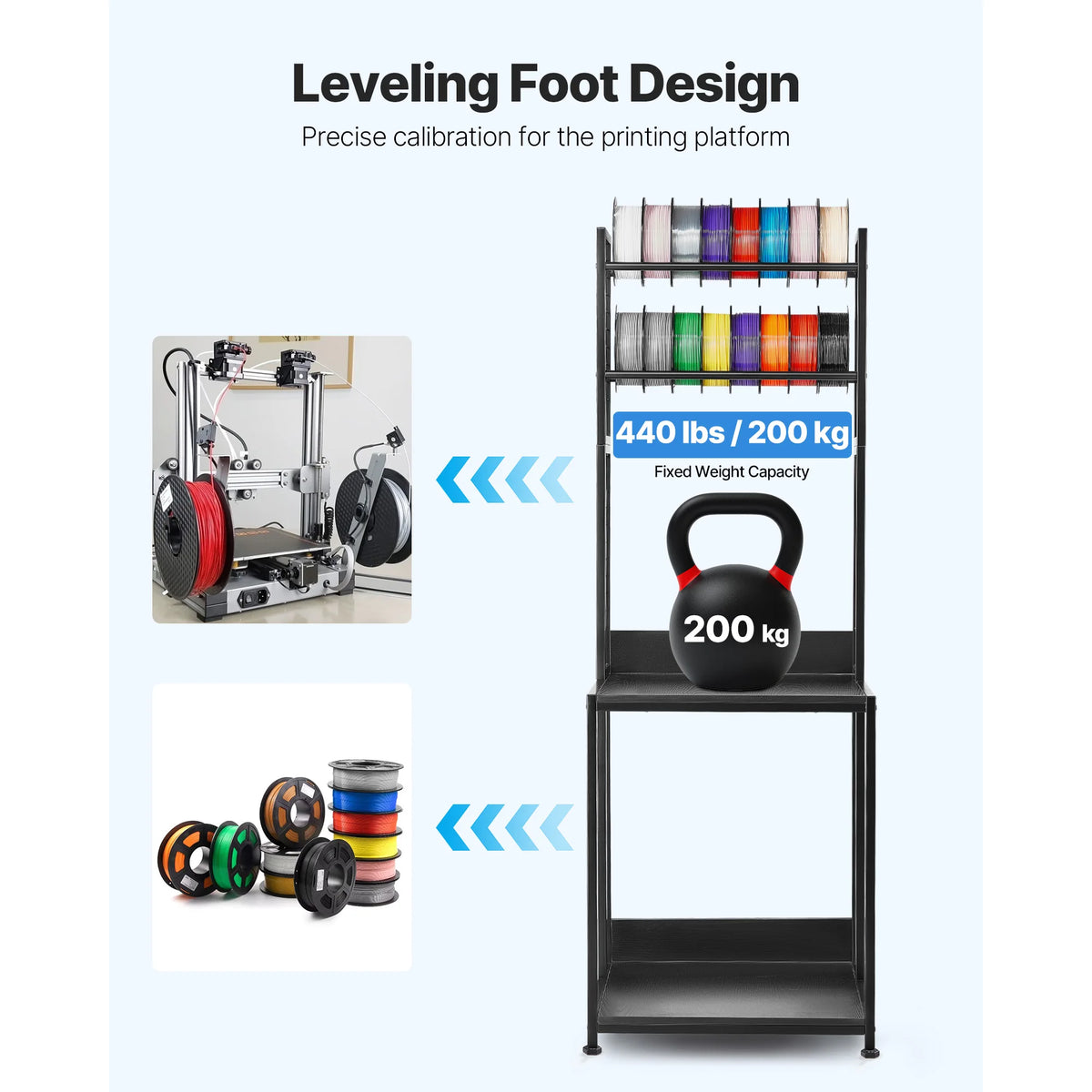 4-Tier 3D Filament Storage Cart