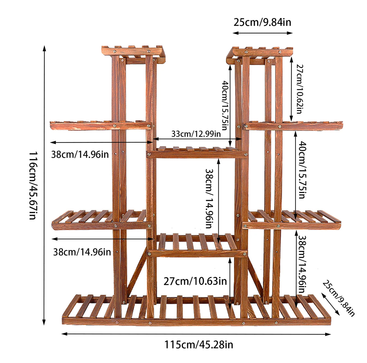 Multi-Tier Wooden Plant Stand
