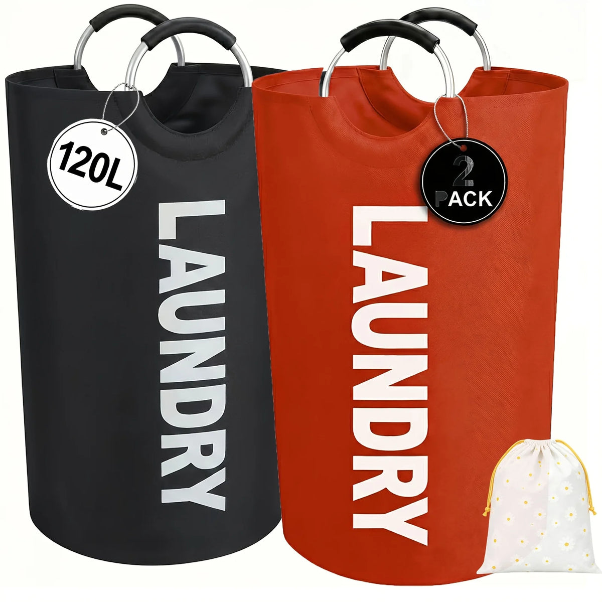 2pc Foldable Laundry Hampers