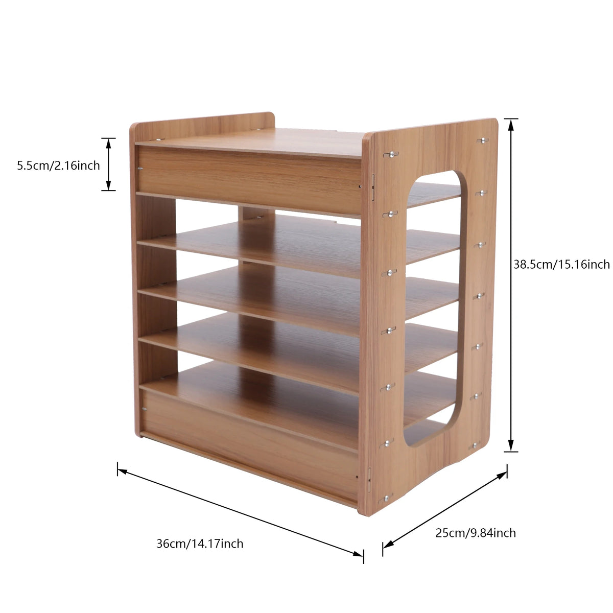 7-Tier Wooden Paper Sorter