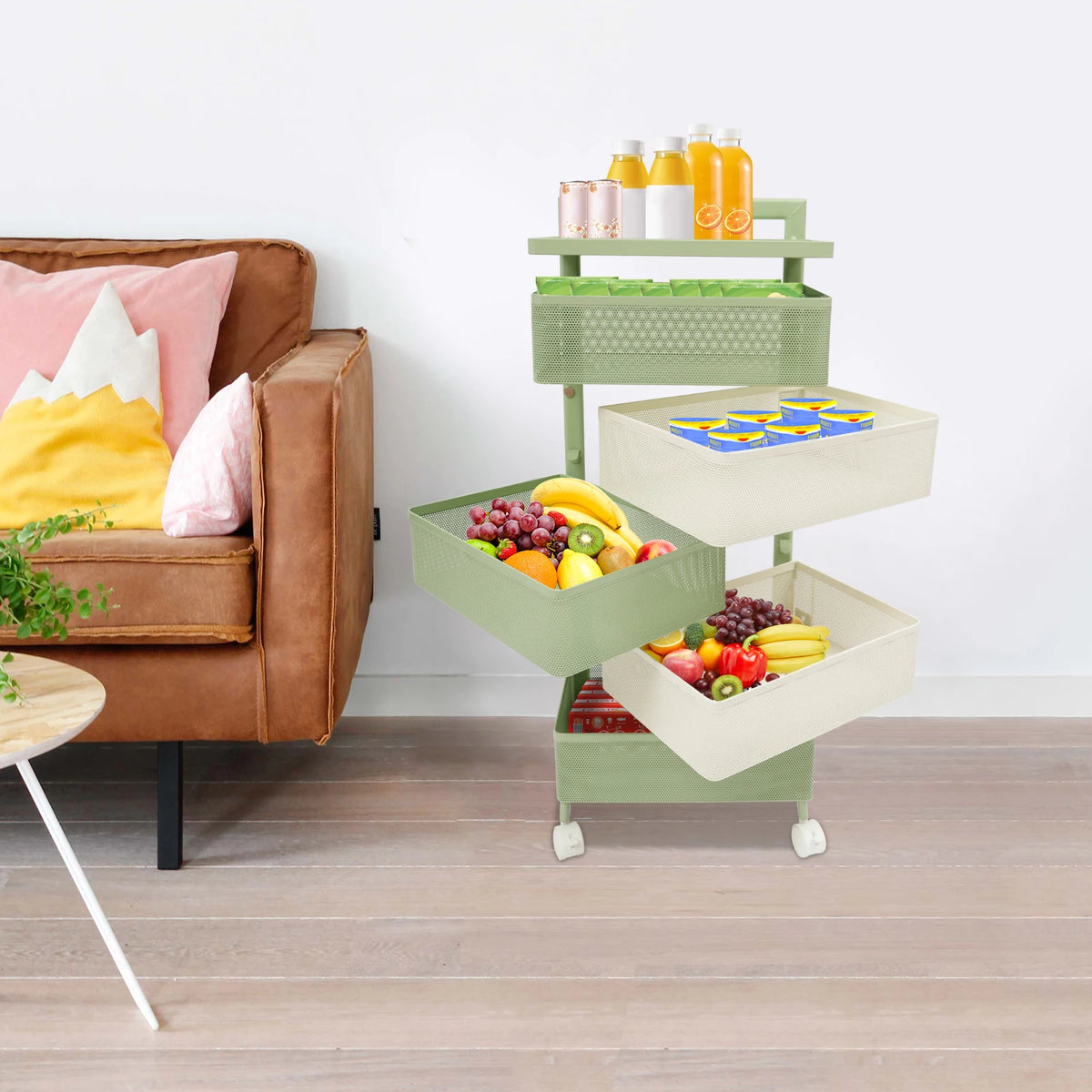 Rotating Pantry Basket Trolley