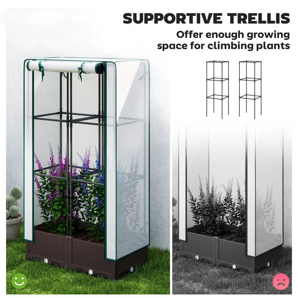 Raised Planter Bed with Trellis