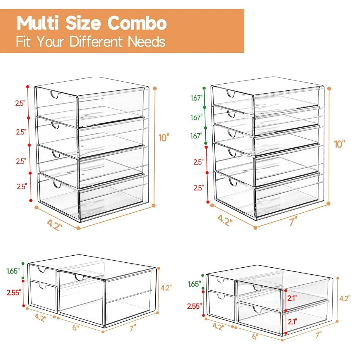 16-Drawer Acrylic Organizer Set