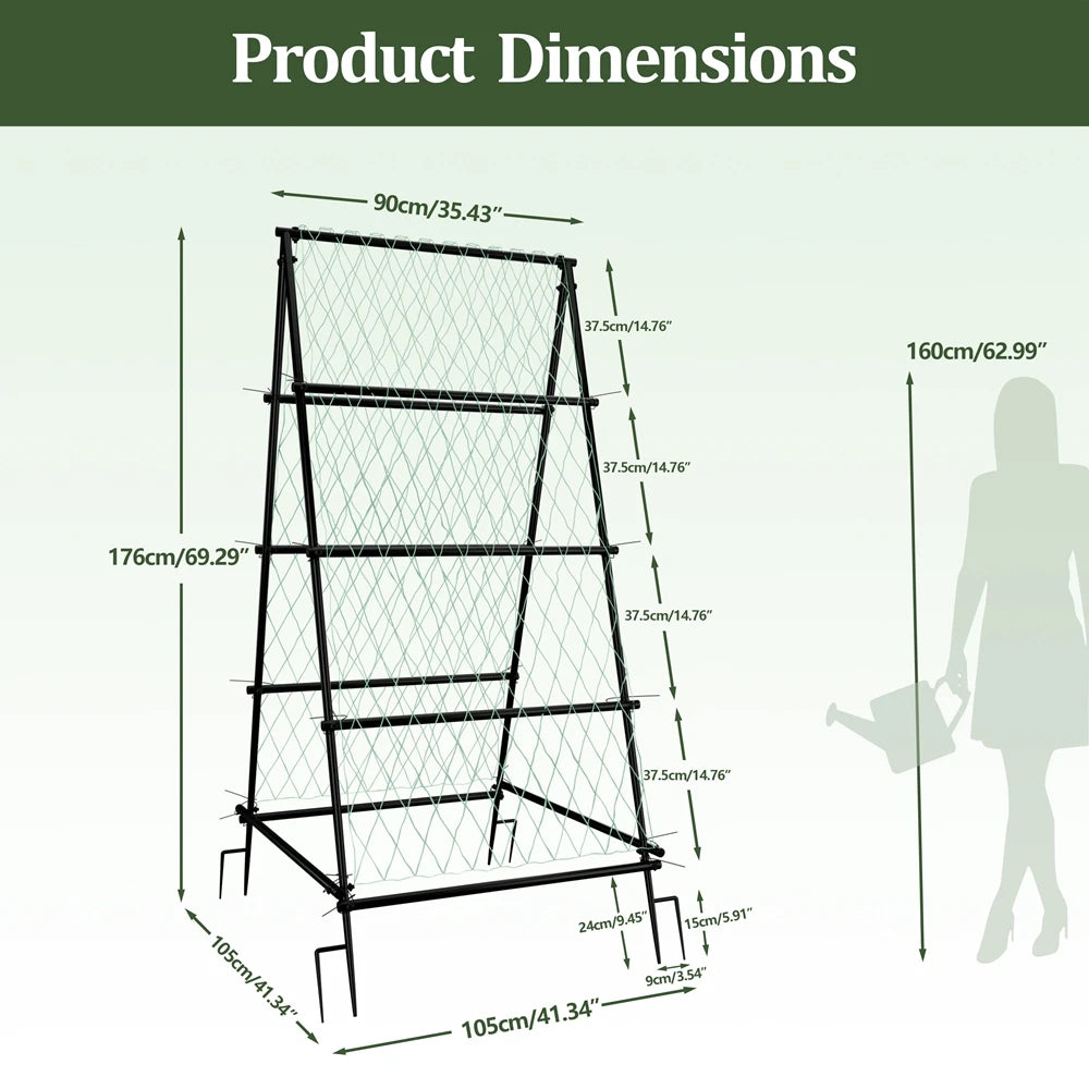 A-Frame Garden Trellis with Net