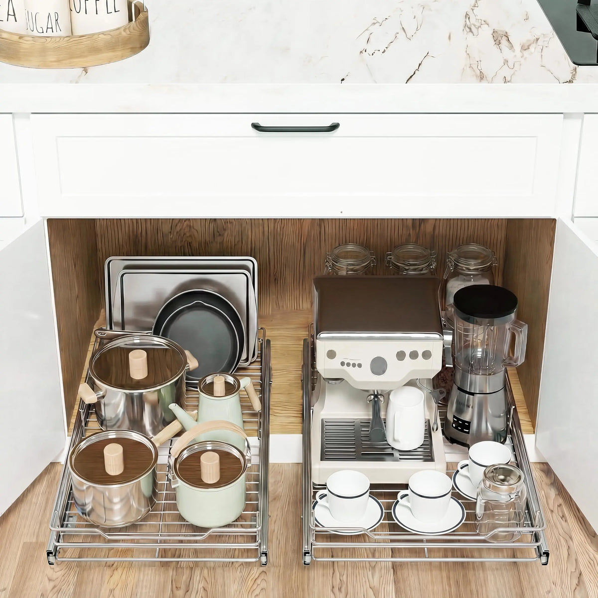 Slide-Out Cabinet Drawer Shelf