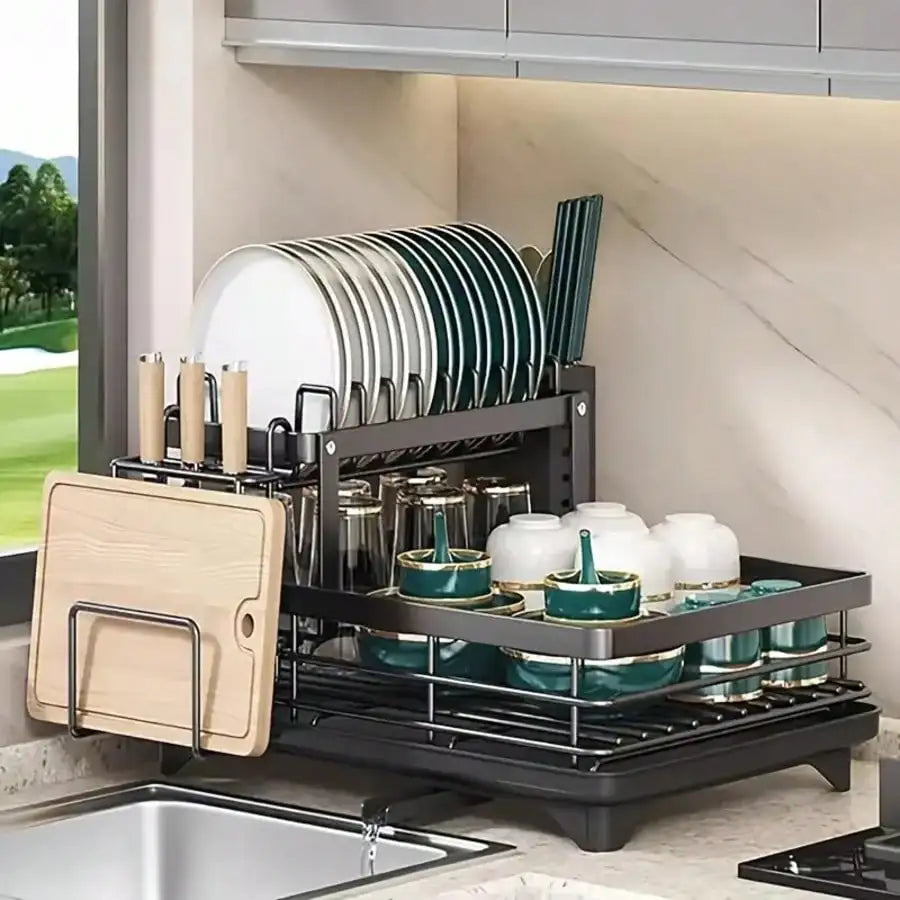 2-Tier Cutlery Drying Rack