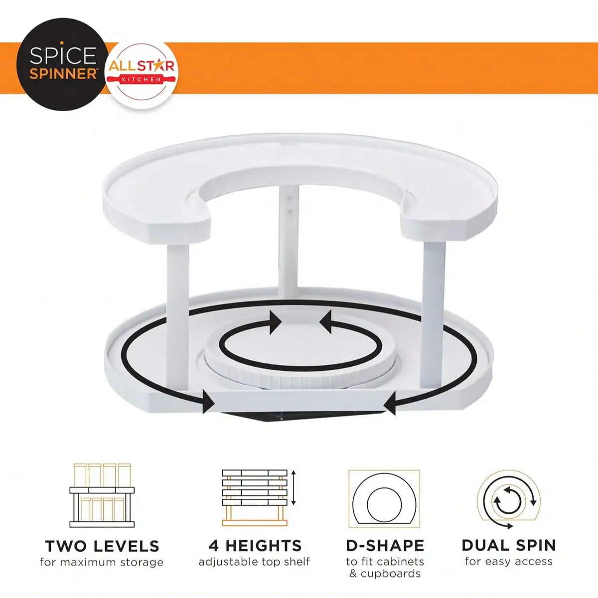 2-Tier Rotating Spice Rack