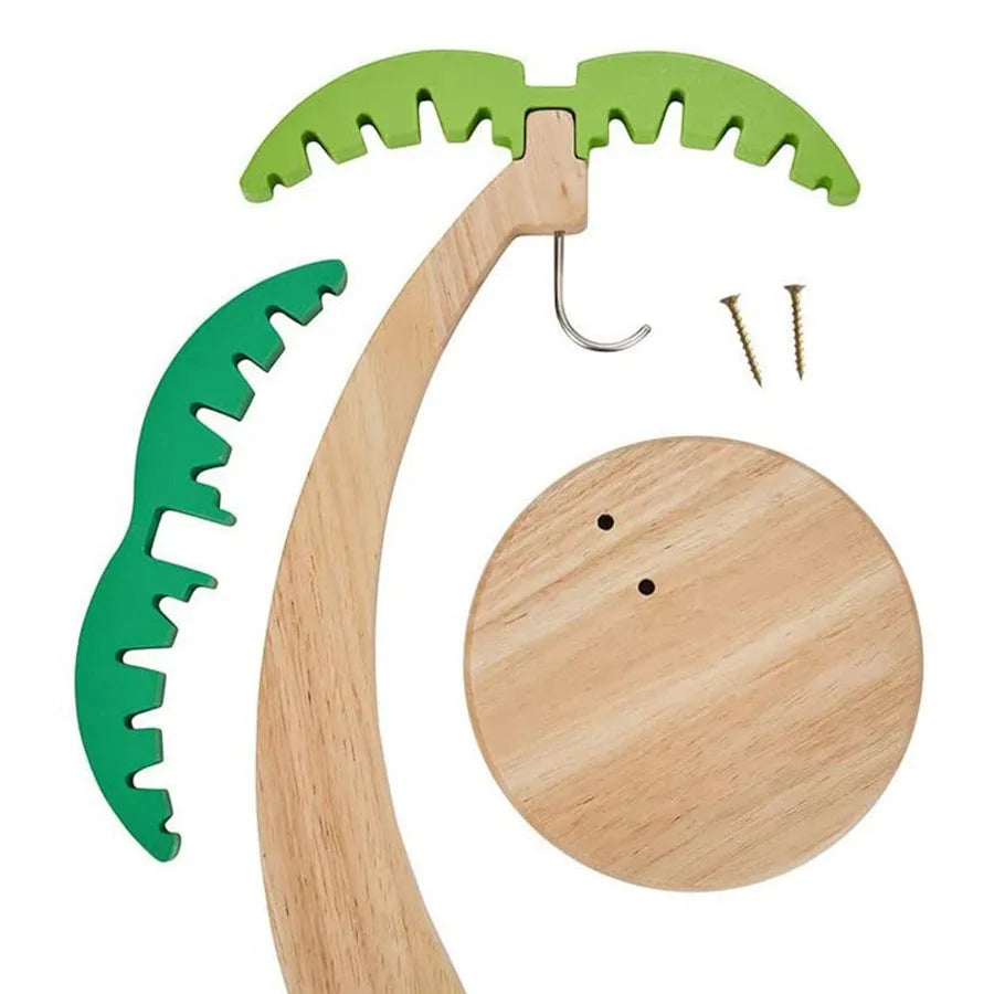 Wooden Banana Hanger with Leaf