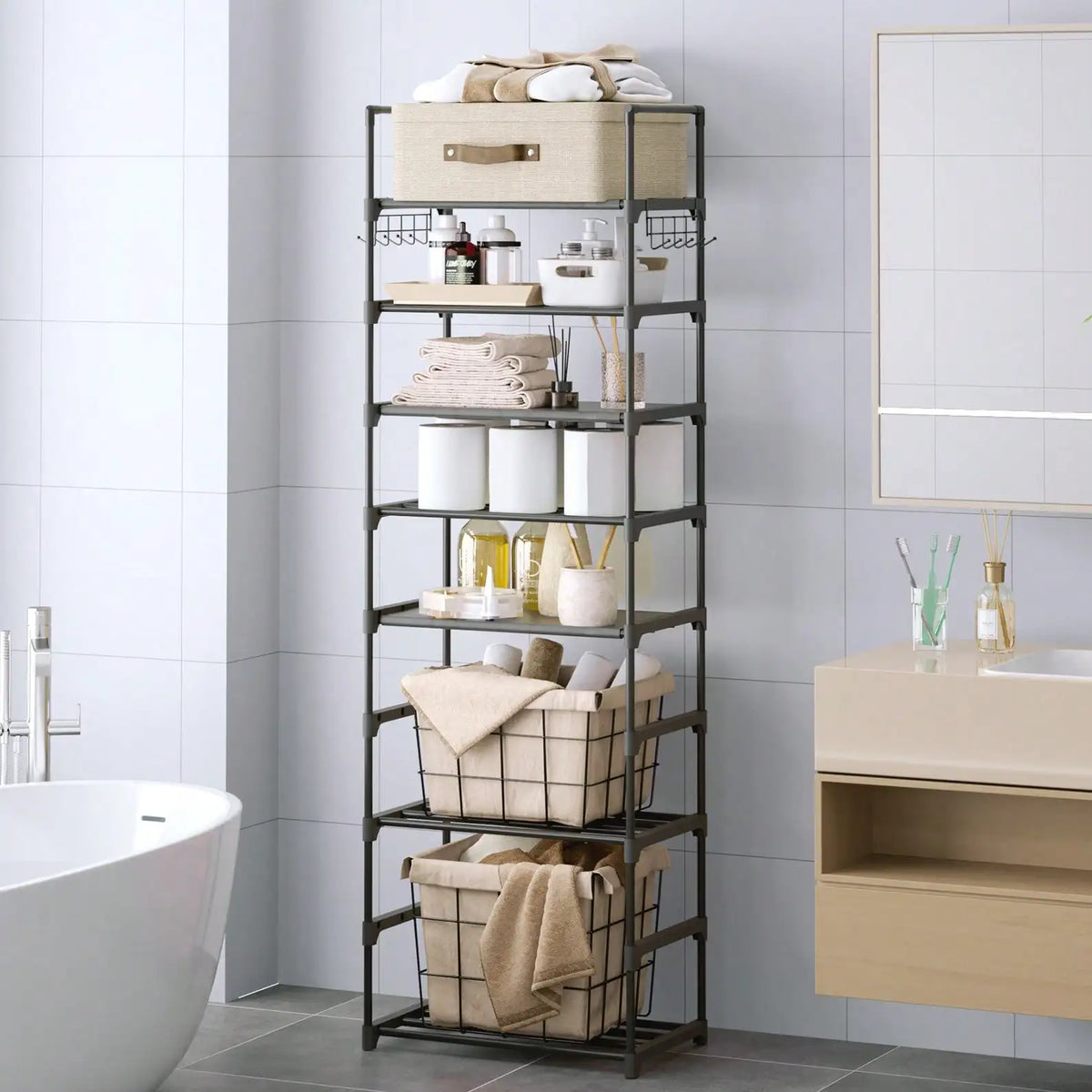 10-Tier Over-Toilet Storage Rack