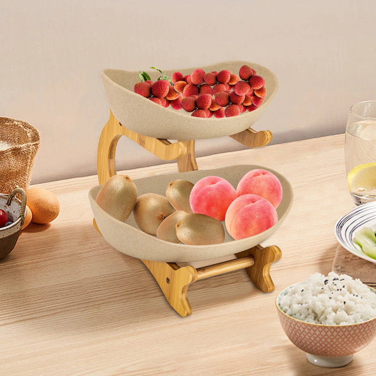 2-Tier Serving Bowl Stand