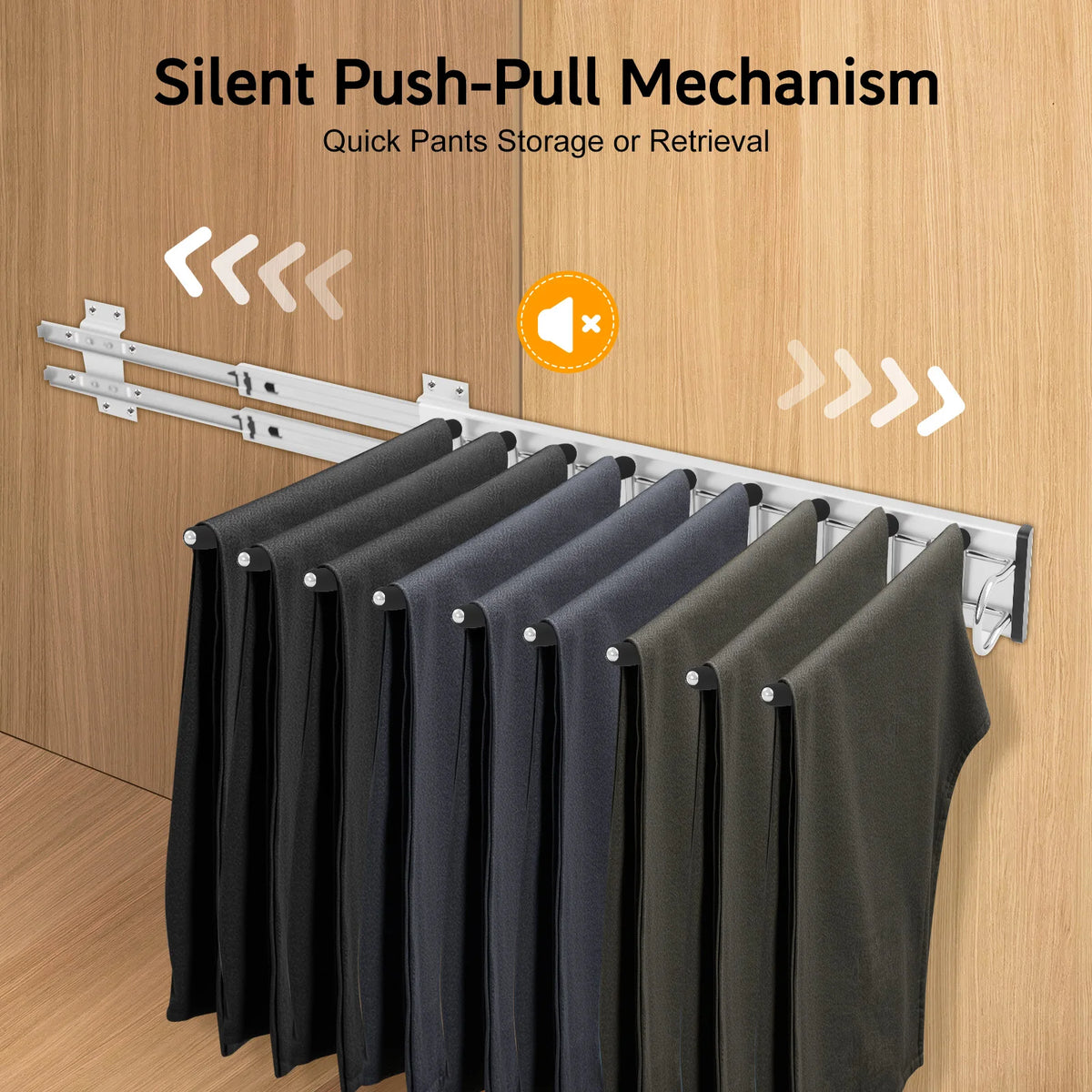 9-Rod Pull-Out Trouser Rack