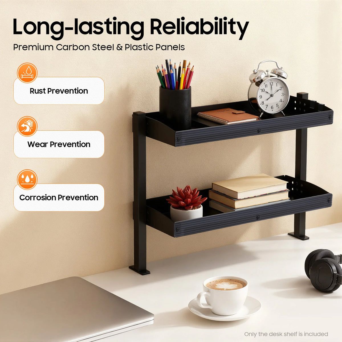 Clamp-On Standing Desk Shelf