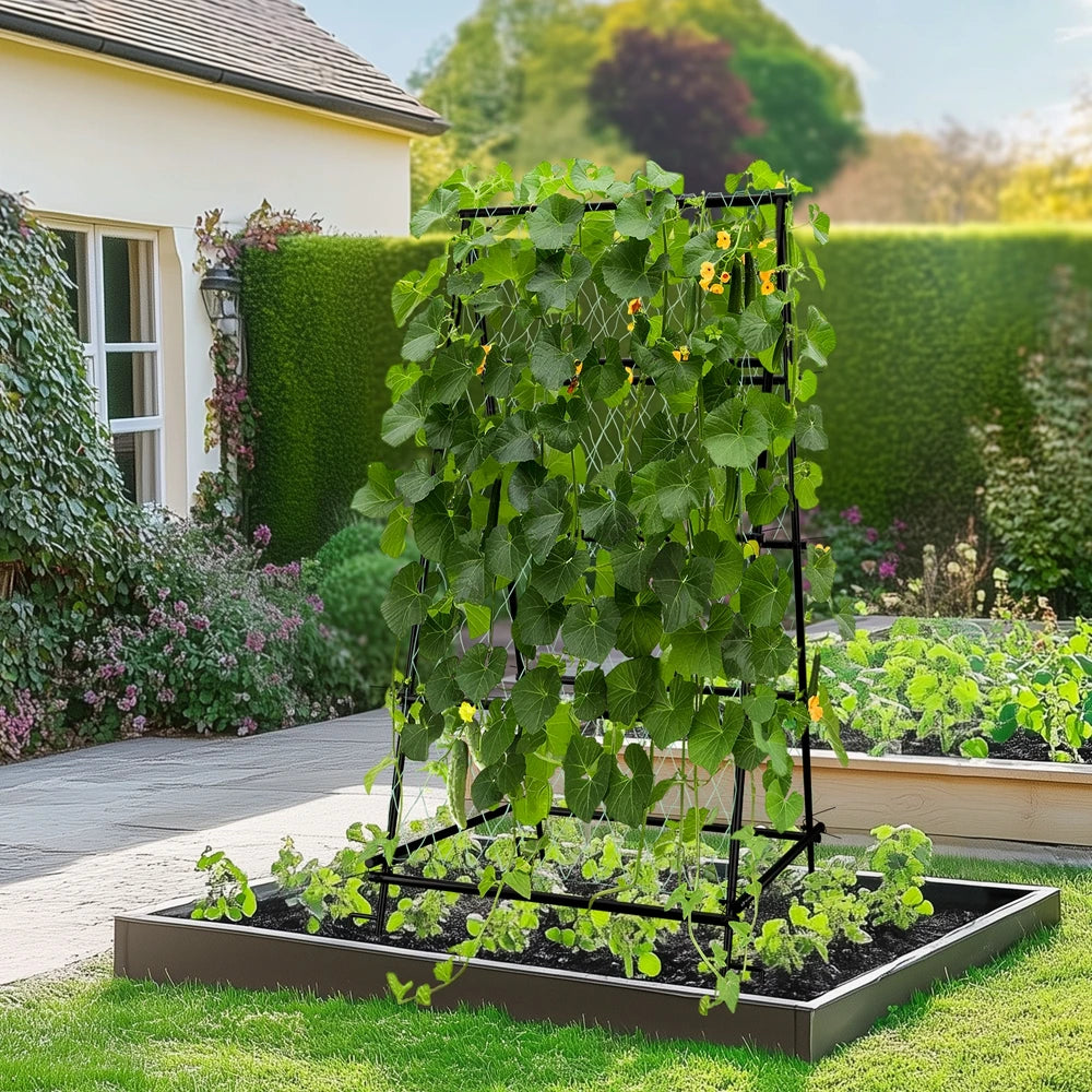 A-Frame Garden Trellis with Net