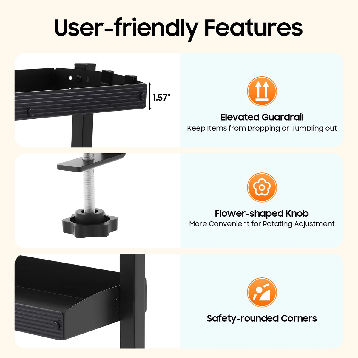 Clamp-On Standing Desk Shelf