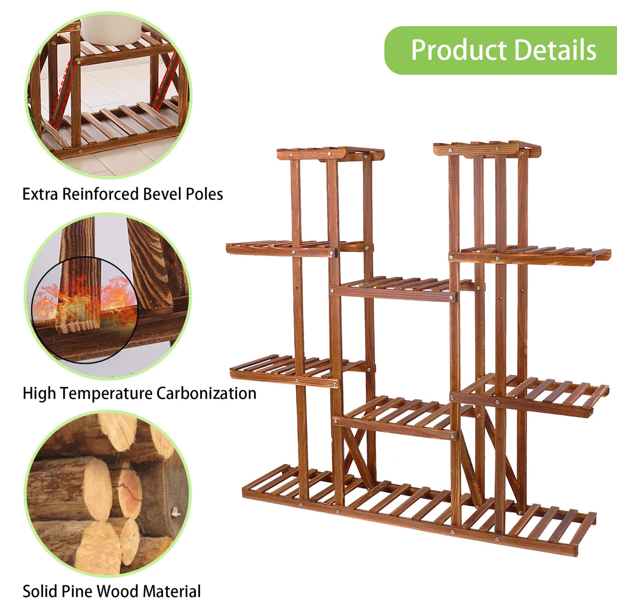 Multi-Tier Wooden Plant Stand