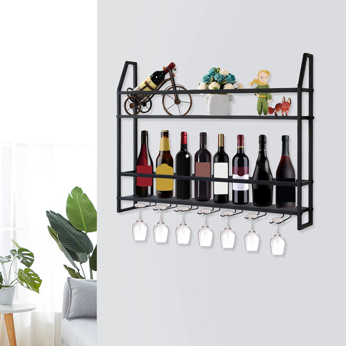 Wall-Mounted Wine & Glass Rack