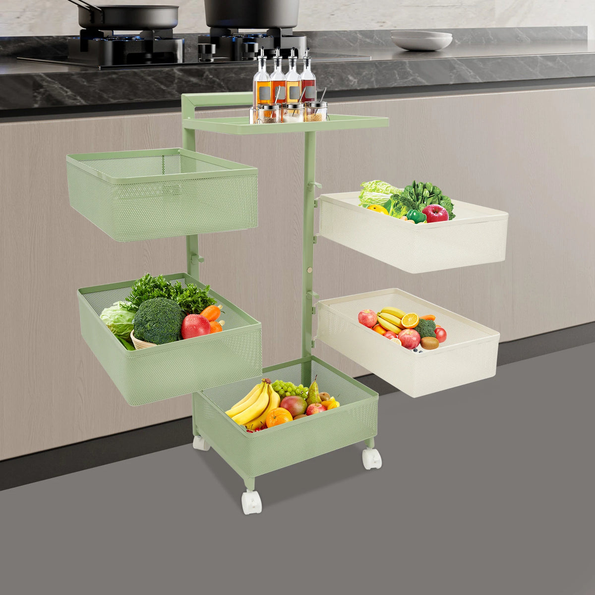 Rotating Pantry Basket Trolley