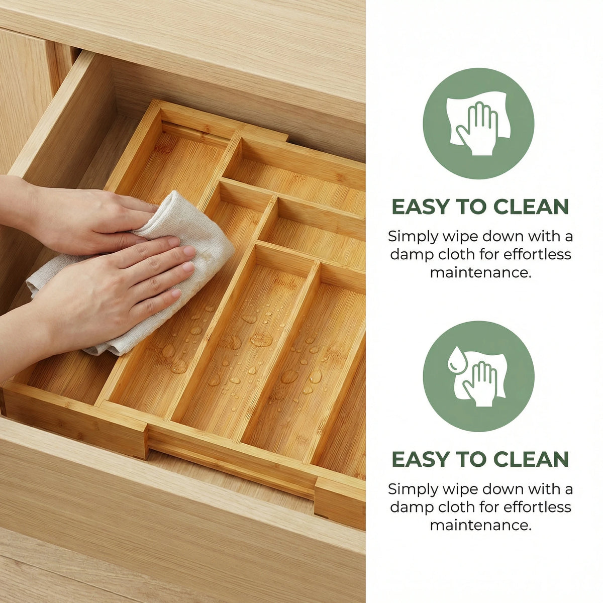 Expandable Bamboo Cutlery Tray