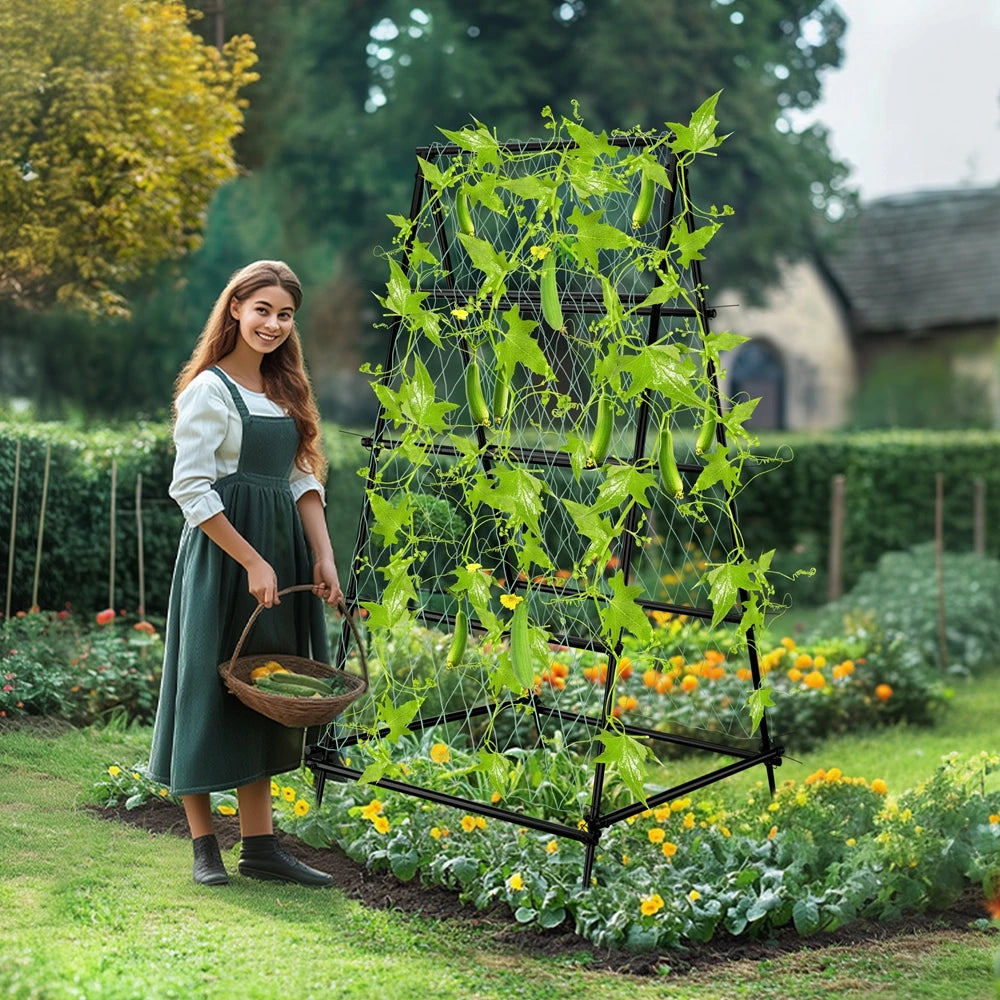 A-Frame Garden Trellis with Net