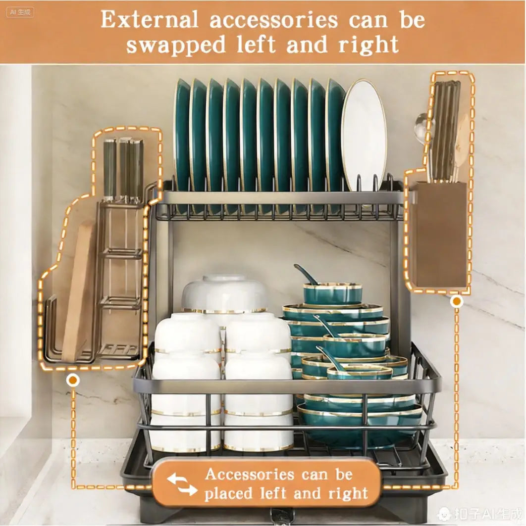 2-Tier Cutlery Drying Rack
