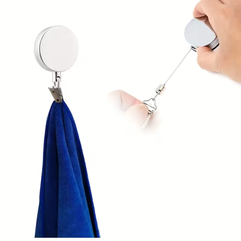 Auto-Retract Adhesive Towel Rack