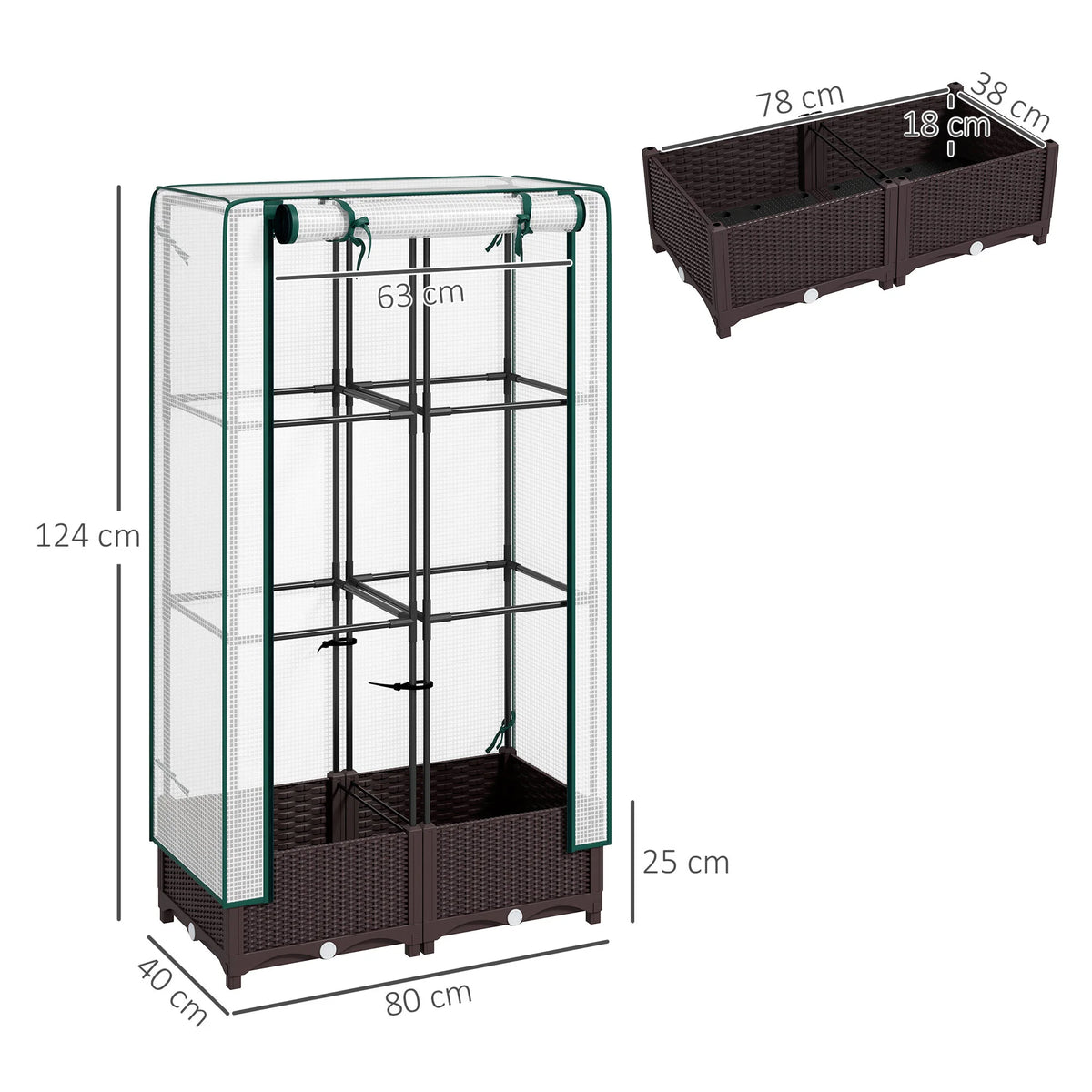 Raised Planter Bed with Trellis