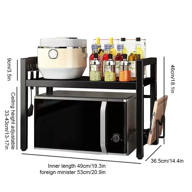 Adjustable 2-Tier Microwave Rack