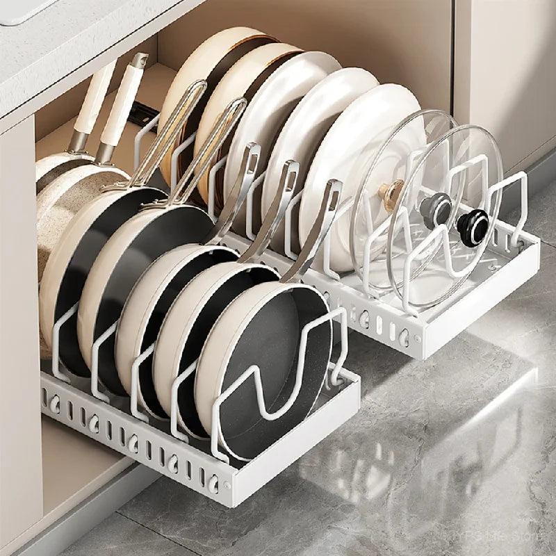 Sliding Pot & Pan Cabinet Organizer