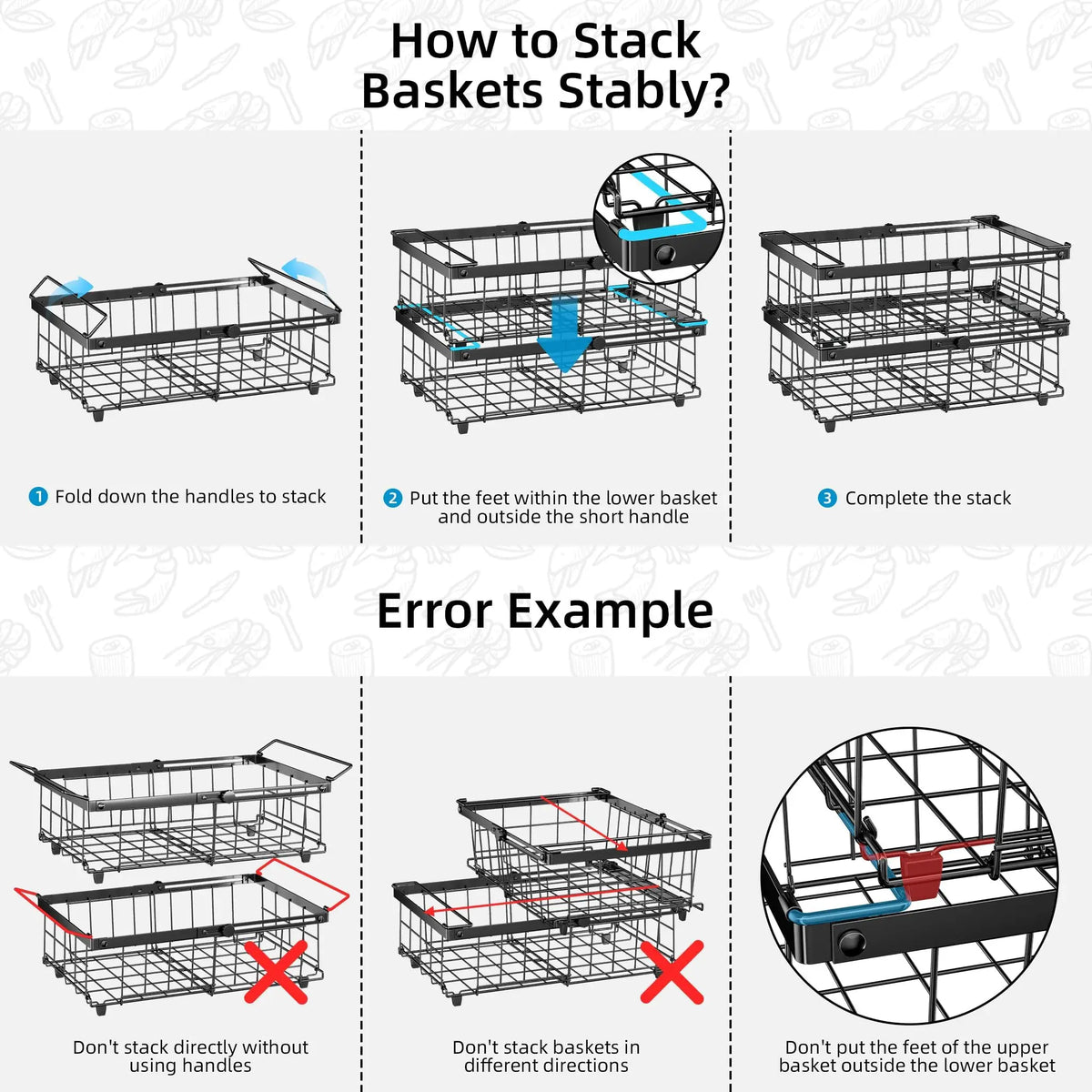 Expandable Freezer Wire Baskets
